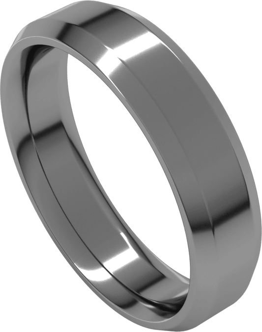 Platinum 5 mm Beveled-Edge Comfort-Fit Flat Band