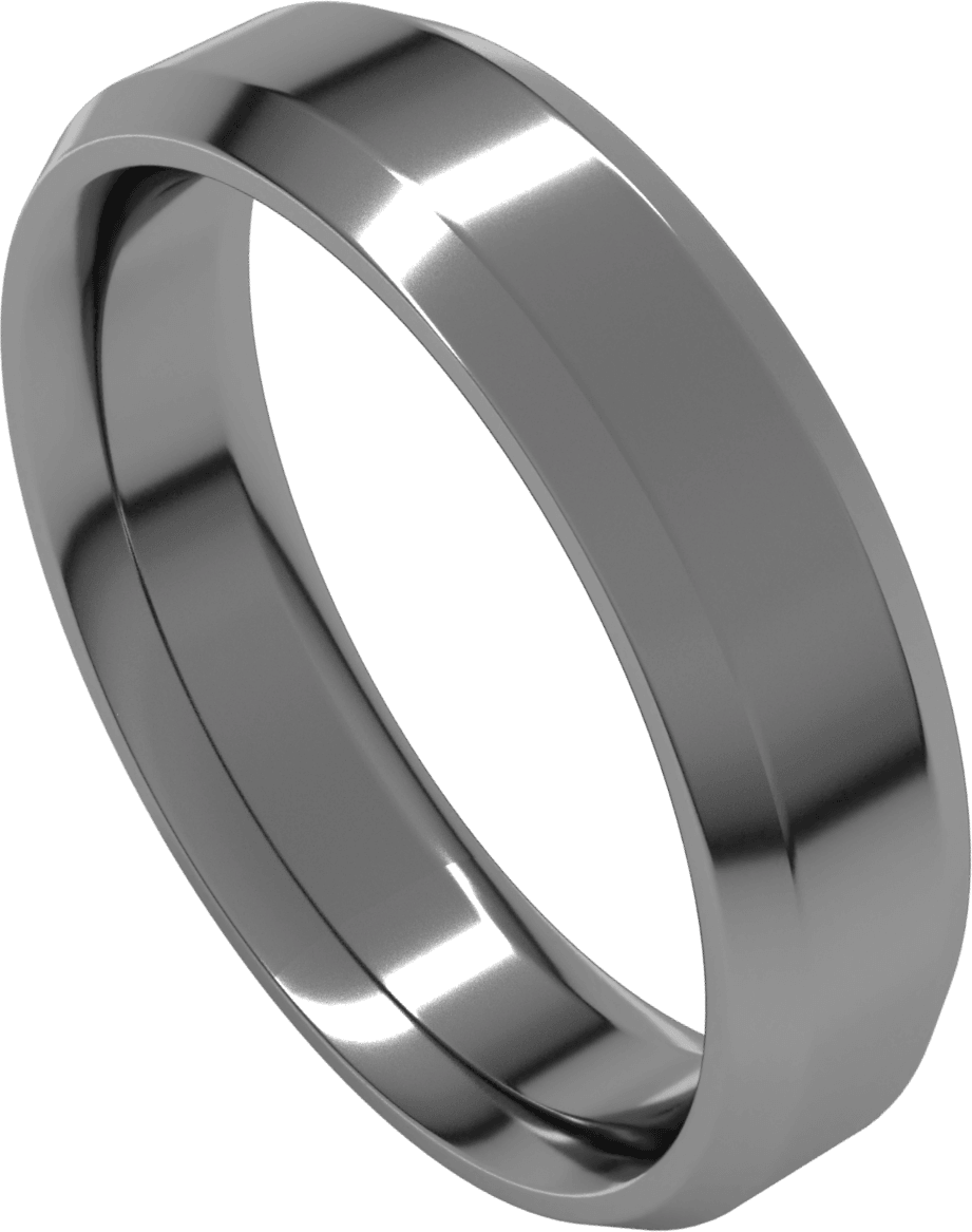 Sterling Silver 5 mm Beveled-Edge Comfort-Fit Flat Band