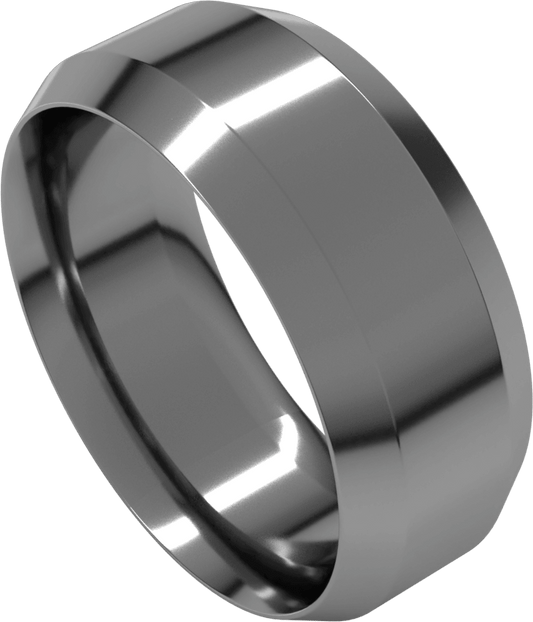 Palladium 8 mm Beveled-Edge Comfort-Fit Flat Band