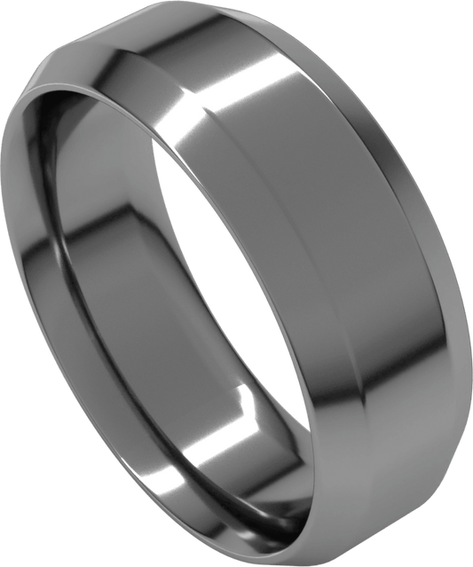 Sterling Silver 7 mm Beveled-Edge Comfort-Fit Flat Band
