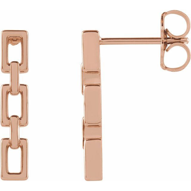 14K Rose Chain Link Earrings