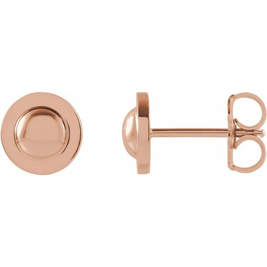 14K Rose Domed Earrings