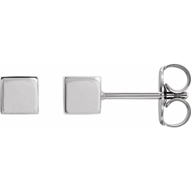 Platinum Cube Earrings