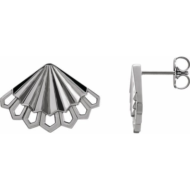 Platinum Fan Earrings