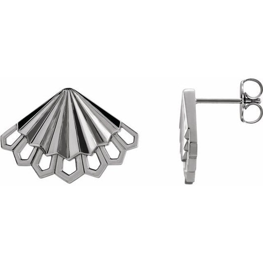 Platinum Fan Earrings