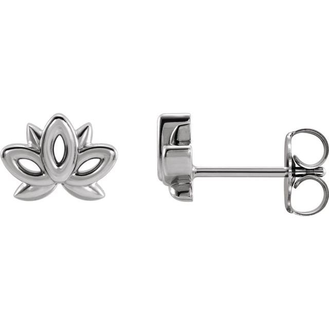 Platinum Lotus Earrings