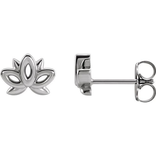 Platinum Lotus Earrings