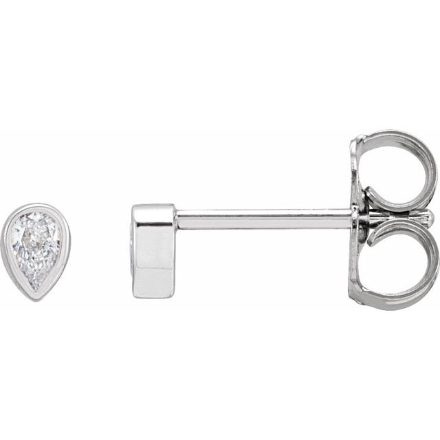 Platinum 1/10 CTW Natural Diamond Bezel-Set Earrings