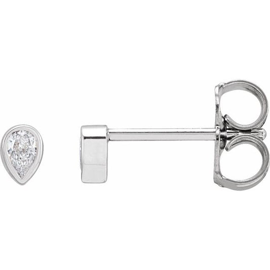 Platinum 1/10 CTW Natural Diamond Bezel-Set Earrings