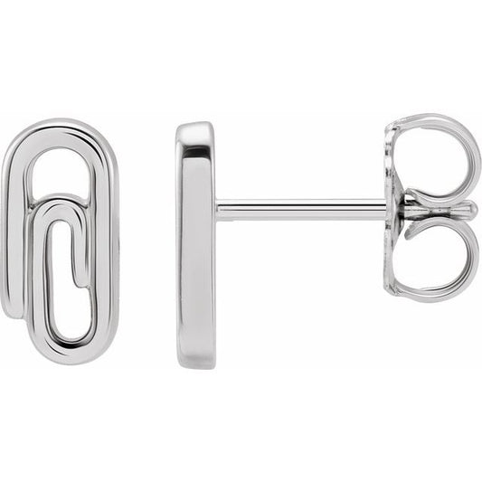 Sterling Silver Paperclip Earrings