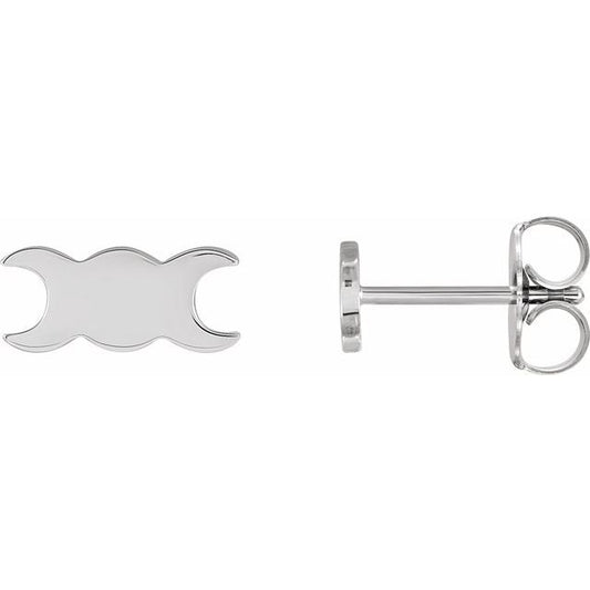 Platinum Petite Triple Goddess Earrings
