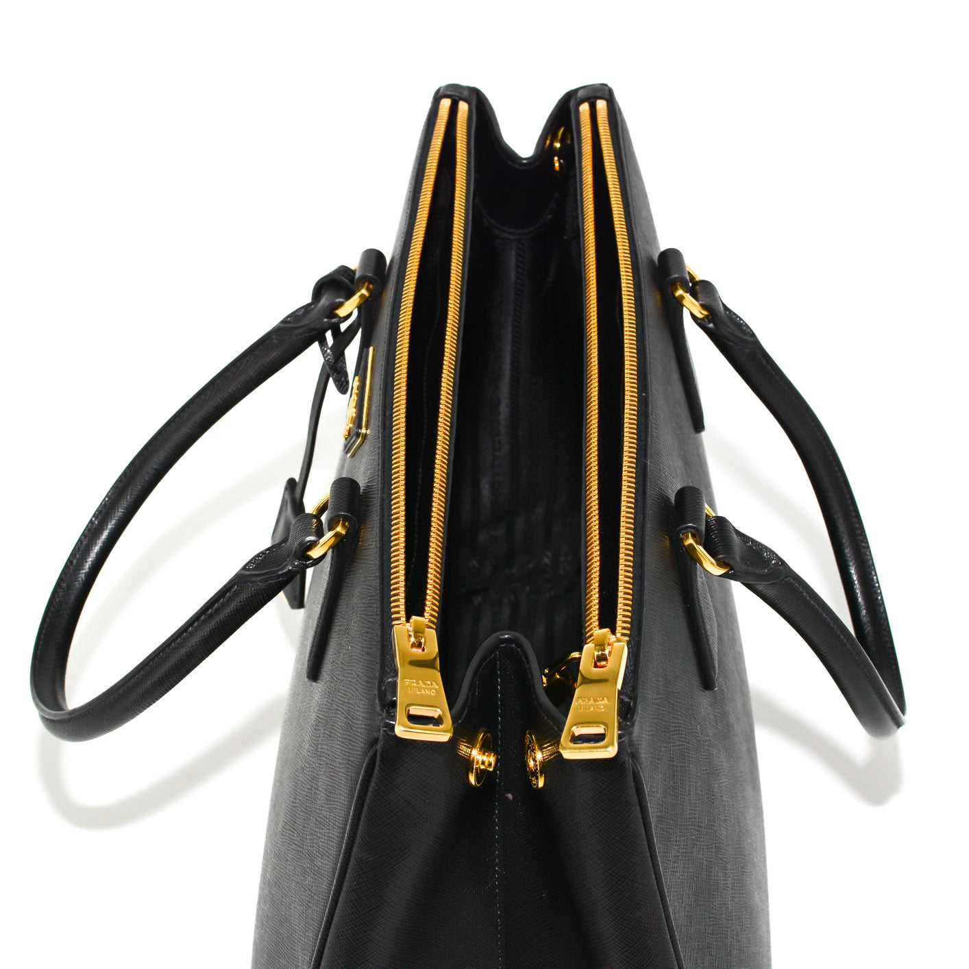 PRADA Galleria Saffiano Leather Bag - Large (Black)