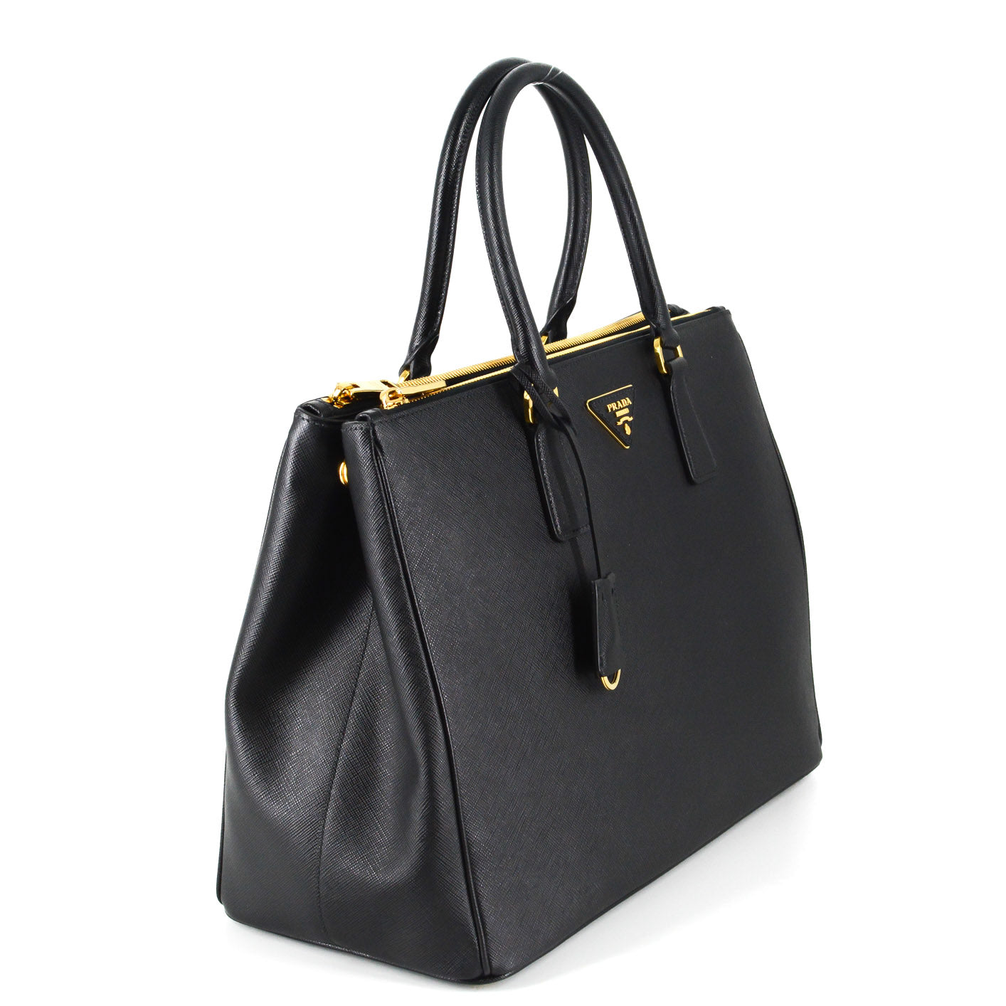 PRADA Galleria Saffiano Leather Bag - Large (Black)