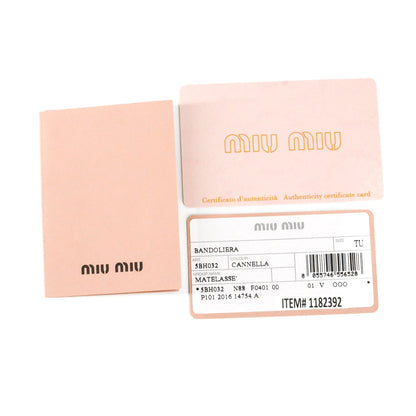 MIU MIU Bandoliera Matelasse Cannella Handbag