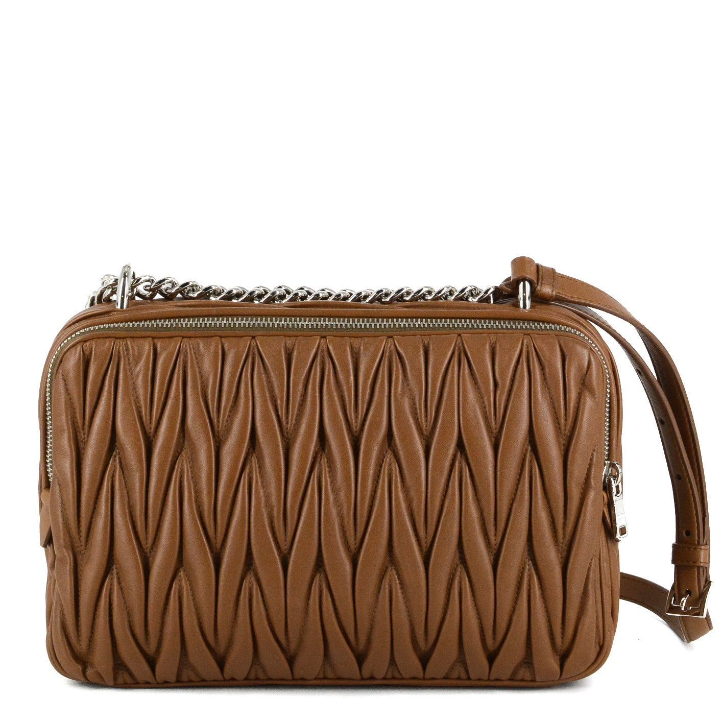 MIU MIU Bandoliera Matelasse Cannella Handbag