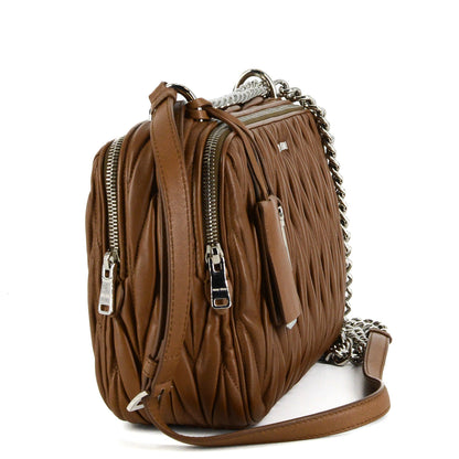MIU MIU Bandoliera Matelasse Cannella Handbag