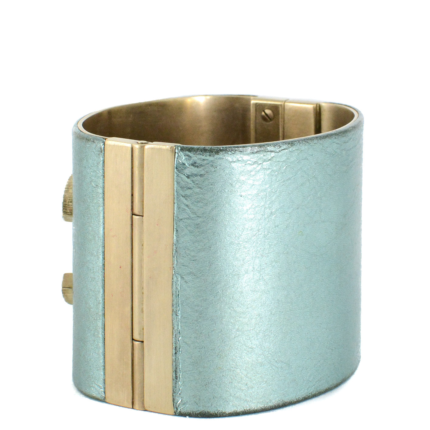 CHANEL Turquoise Logo Cuff Bracelet