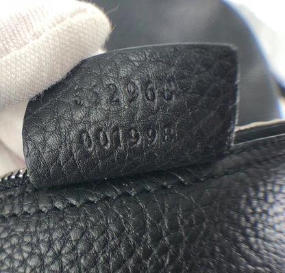 GUCCI Soft Leather Hobo Bag in Black